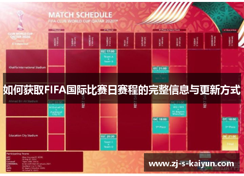 如何获取FIFA国际比赛日赛程的完整信息与更新方式